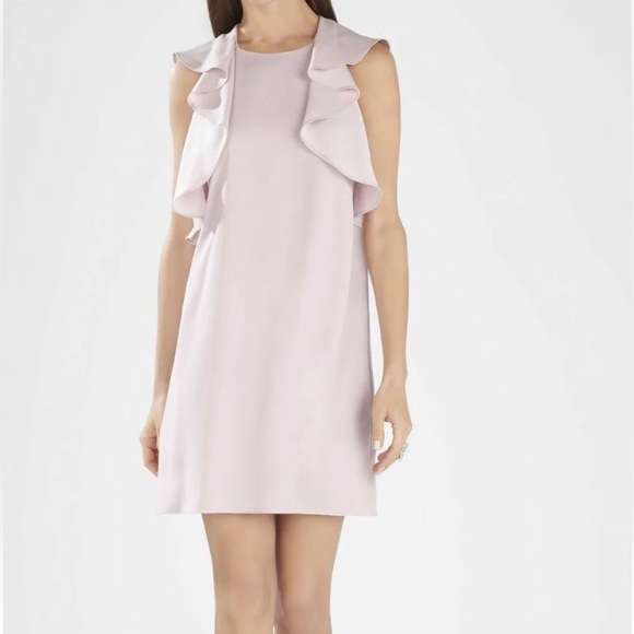 BCBGMAXAZRIA Jenni mini racer back dress with ruffle detail. Size medium - Picture 4 of 7